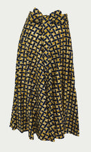Load image into Gallery viewer, Gold Gray Peanut Cross Floor Length Maxi Skirt On Dutch Hollandaise Printed Fabric