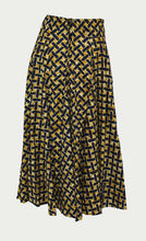 Load image into Gallery viewer, Gold Gray Peanut Cross Floor Length Maxi Skirt On Dutch Hollandaise Printed Fabric