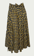 Load image into Gallery viewer, Gold Gray Peanut Cross Floor Length Maxi Skirt On Dutch Hollandaise Printed Fabric