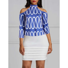 Load image into Gallery viewer, Niem Fossil Wavy Cold Shoulder Bat Wing Top