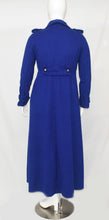 Load image into Gallery viewer, Midi Length Blue Winter Dress Coat Jacket with Half Way Button
