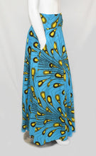 Load image into Gallery viewer, Blue Yellow Tear Drop Floor Length Maxi Skirt