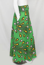 Load image into Gallery viewer, Green Tear Drop Floor Length Maxi Skirt On Dutch Hollandaise Prints