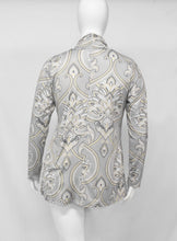 Load image into Gallery viewer, High Neck Long Sleeve Gray Paisley Dress Top