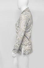 Load image into Gallery viewer, High Neck Long Sleeve Gray Paisley Dress Top