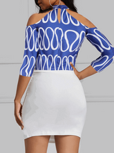 Load image into Gallery viewer, Niem Fossil Wavy Cold Shoulder Bat Wing Top