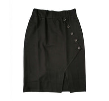 Load image into Gallery viewer, English Italian Black Half Button V-Skirt