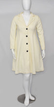 Load image into Gallery viewer, Midi Length White Winter Dress Coat With Center Button