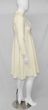 Load image into Gallery viewer, Midi Length White Winter Dress Coat With Center Button
