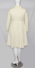 Load image into Gallery viewer, Midi Length White Winter Dress Coat With Center Button