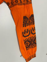 Load image into Gallery viewer, Women's Orange V Neck Long Sleeve Dress