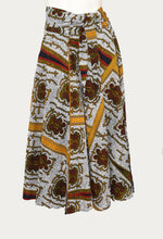 Load image into Gallery viewer, White Gold Floor Length Maxi Skirt On Dutch Hollandaise Printed Fabric