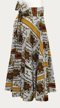 Load image into Gallery viewer, White Gold Floor Length Maxi Skirt On Dutch Hollandaise Printed Fabric