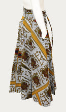 Load image into Gallery viewer, White Gold Floor Length Maxi Skirt On Dutch Hollandaise Printed Fabric