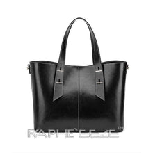 Load image into Gallery viewer, Midi Size Classic Tote Handbag for Woman - Black Color