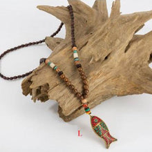 Load image into Gallery viewer, Handmade Wood Beads Pendant & Necklace Ethnic Long Strand Buddhist Mala