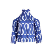 Load image into Gallery viewer, Niem Fossil Wavy Cold Shoulder Bat Wing Top