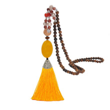 Load image into Gallery viewer, Women's Retro Ethnic Style Handmade Beaded Pendant Necklace - Yellow Tassel