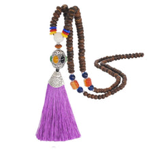 Load image into Gallery viewer, Women's Retro Ethnic Style Handmade Beaded Pendant Necklace - Purple Tassel