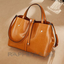 Load image into Gallery viewer, Mini Size Tote Handbag Purses Leather Brown Color
