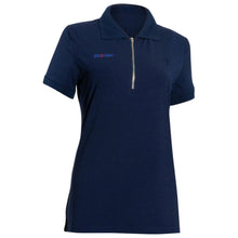 Load image into Gallery viewer, Blue Front Zip Polo With Cross Logo UV
