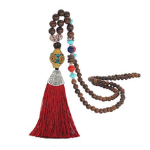 Load image into Gallery viewer, Women's Retro Ethnic Style Handmade Beaded Pendant Necklace - Red Tassel