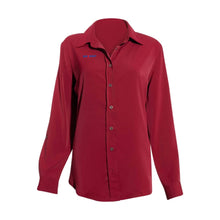 Load image into Gallery viewer, Long Sleeve Ladies Elastane Soft Cotton Dress Shirt-Burgandy Red