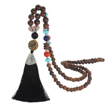 Load image into Gallery viewer, Women's Retro Ethnic Style Handmade Beaded Pendant Necklace - Black Tassel