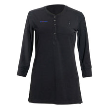 Load image into Gallery viewer, Black Front Button Polo With Cross Logo UV