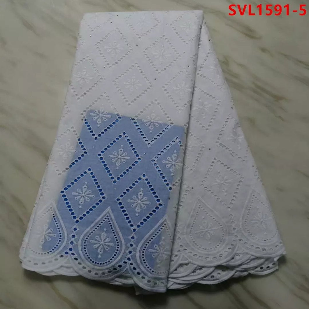 Cotton Lace Fabrics With Embroidery Net Lace -