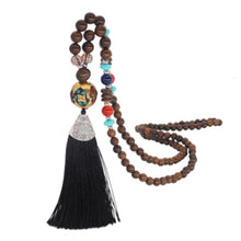 Load image into Gallery viewer, Women&#39;s Retro Ethnic Style Handmade Beaded Pendant Necklace - Black Tassel
