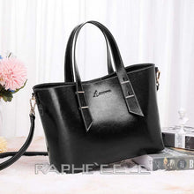 Load image into Gallery viewer, Midi Size Classic Tote Handbag for Woman - Black Color