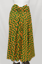 Load image into Gallery viewer, Orange Green Floor Length Maxi Skirt On Dutch Prints