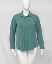 Load image into Gallery viewer, Rapheeze Long Sleeve Ladies Elastane Soft Cotton Dress Shirt-Teal