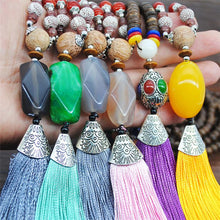 Load image into Gallery viewer, Women's Retro Ethnic Style Handmade Beaded Pendant Necklace - Multi-color Tassel
