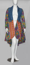 Load image into Gallery viewer, Royal Kente African Trendy With Denim Contrast Dutch Wax Printed Hollandaise Suit