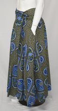 Load image into Gallery viewer, Paisley Blue Floor Length Maxi Skirt Dutch Printed Fabric Made in Holland