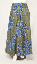 Load image into Gallery viewer, Paisley Blue Floor Length Maxi Skirt Dutch Printed Fabric Made in Holland