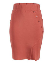 Load image into Gallery viewer, English Italian Half Button Marsala V-Skirt