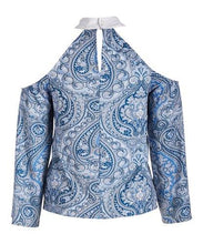 Load image into Gallery viewer, Paisley Cold Shoulder Bat Wing Top
