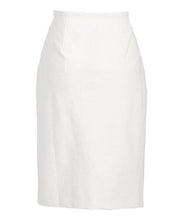 Load image into Gallery viewer, Rapheeze White Contrast-Trim Asymmetrical Pencil Skirt - Women