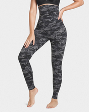Load image into Gallery viewer, Black Gray Extra High Waisted Firm Compression Legging