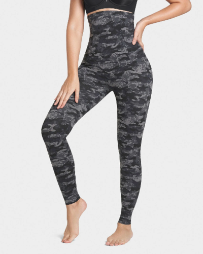 Black Gray Extra High Waisted Firm Compression Legging