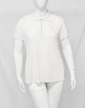 Load image into Gallery viewer, White Front Zip Body Contouring UV Protection Polos Top