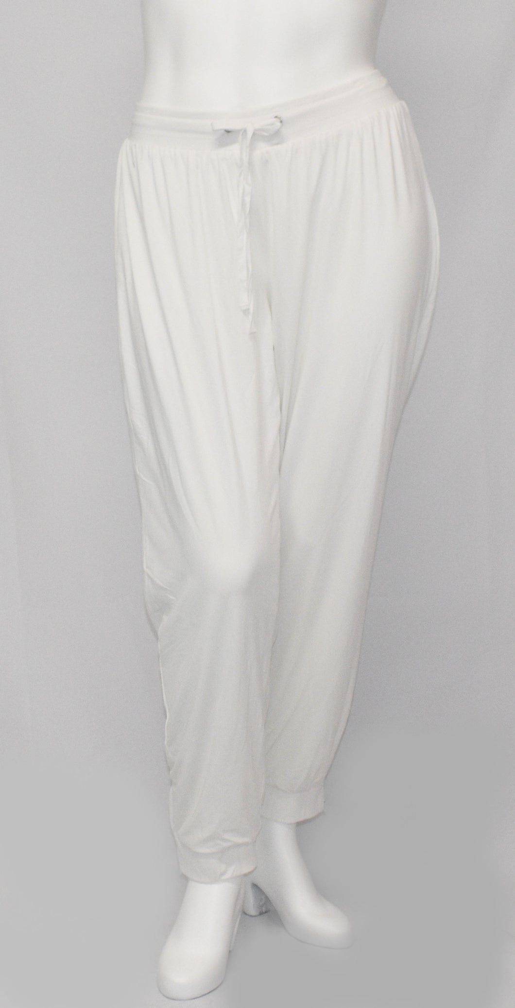 Long Woman Trouser Style Work Pant - Pure White