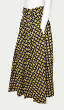 Load image into Gallery viewer, Gold Gray Peanut Cross Floor Length Maxi Skirt On  Dutch Hollandaise Printed Fabric
