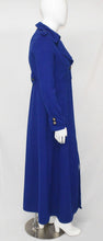Load image into Gallery viewer, Midi Length Blue Winter Dress Coat Jacket with Half Way Button
