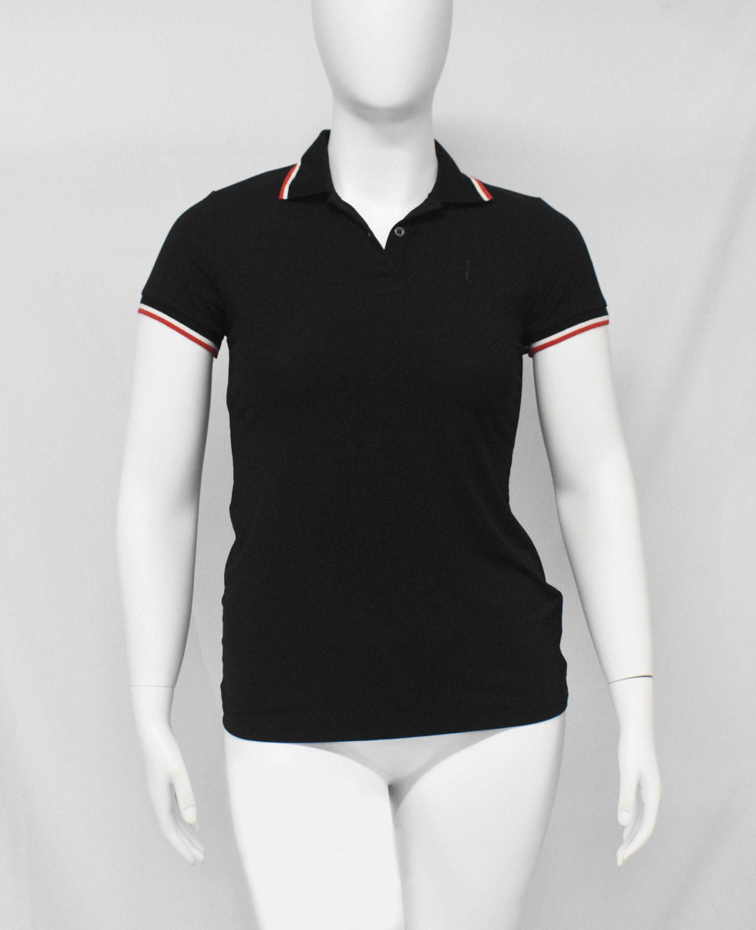 Front Button Top  With Cross Logo UV Black-Red Rib