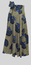 Load image into Gallery viewer, Blue Coral Floor Length Maxi Skirt On  Dutch Hollandaise Printed Fabric
