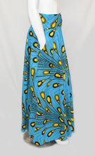 Load image into Gallery viewer, Blue Yellow Tear Drop Floor Length Maxi Skirt
